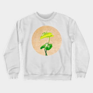 Minhwa: Green Frogs in Rainy Summer A Type (Korean traditional/folk art) Crewneck Sweatshirt